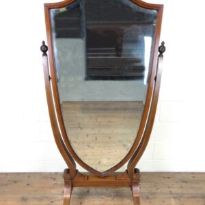 Antique Mahogany Shield-Shaped Mirror