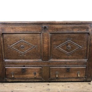 18th Century Oak Coffer with Carved Panels