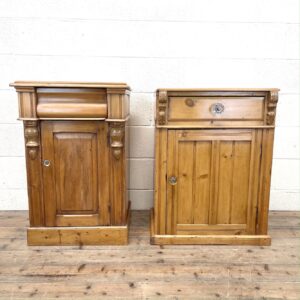 Two Similar Antique Pine Bedside Cupboards