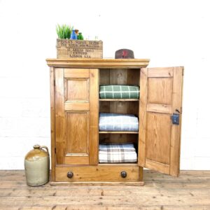 Antique Pine Two Door Cupboard