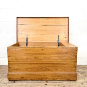 Vintage Pine Trunk with Hinged Lid