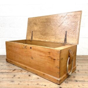 Vintage Pine Trunk with Rope Handles