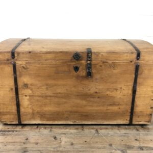 Large Antique Pine Dome Top Trunk