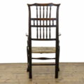 M-3354 Antique Elm Elbow Chair with Rush Seat Penderyn Antiques (6)