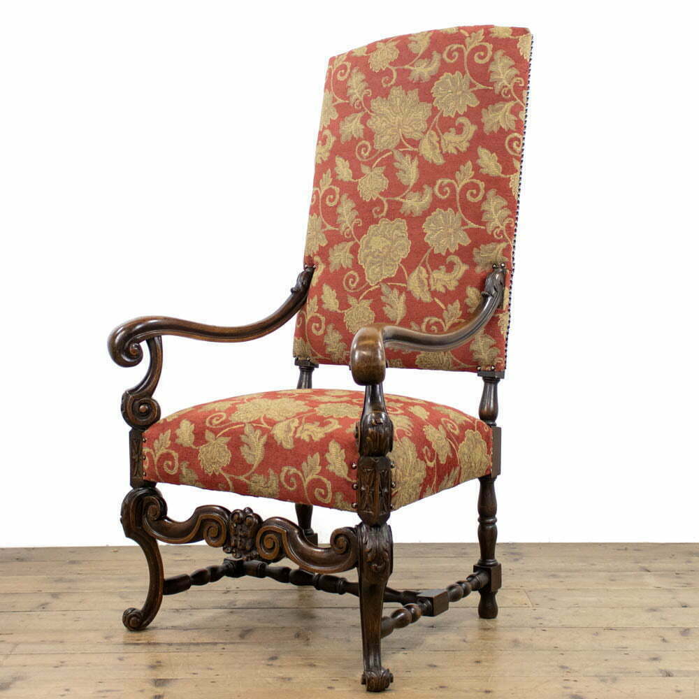 Large Antique Carved Throne Chair