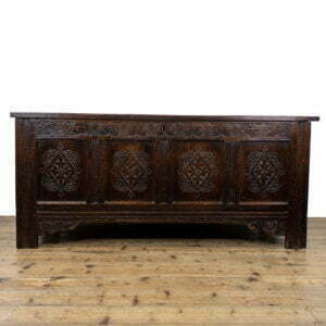 Large 18th Century Carved Oak Coffer