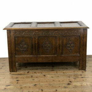 M-3811 Early 18th Century Carved Oak Coffer Penderyn Antiques (1)