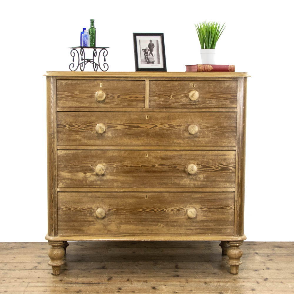 Victorian Antique Pitch Pine Chest of Drawers
