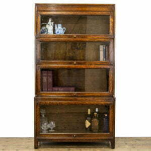 Antique Oak Globe Wernicke Style Four Tier Bookcase
