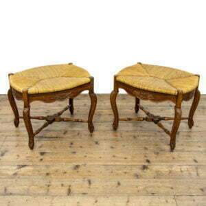 Vintage Pair of French Stools with Rush Seats