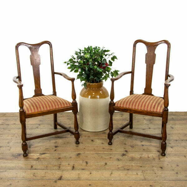 M-3934 Pair of Antique Oak Armchairs Penderyn Antiques (1)