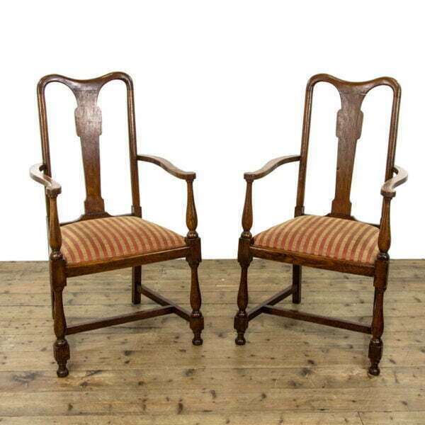 M-3934 Pair of Antique Oak Armchairs Penderyn Antiques (2)