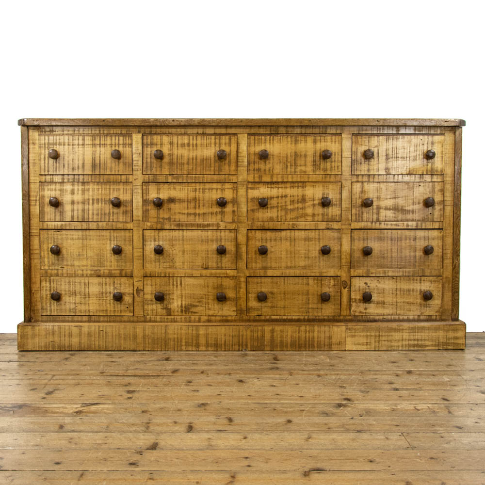 Large Reclaimed Oak Bank of Drawers