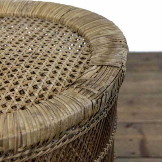 M-3994 Vintage Wicker Peacock Chair with Matching Wicker Stool Penderyn Antiques (14)