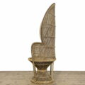 M-3994 Vintage Wicker Peacock Chair with Matching Wicker Stool Penderyn Antiques (5)