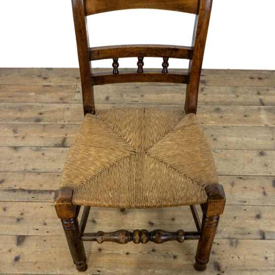 M-1880 Antique Beech Chair with Rush Seat Penderyn Antiques (3)