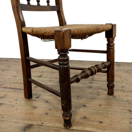 M-1880 Antique Beech Chair with Rush Seat Penderyn Antiques (7)