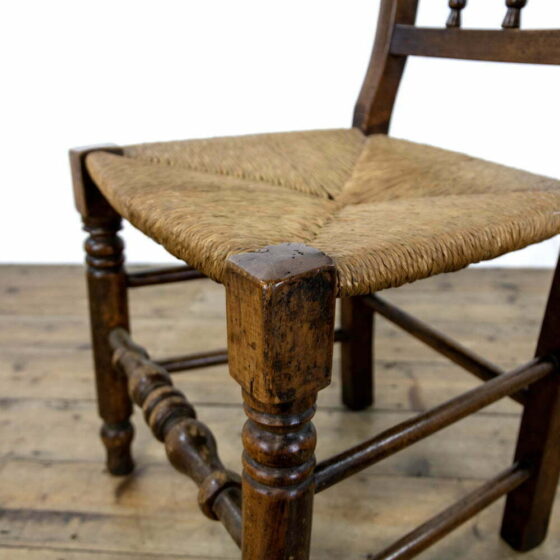 M-1880 Antique Beech Chair with Rush Seat Penderyn Antiques (8)