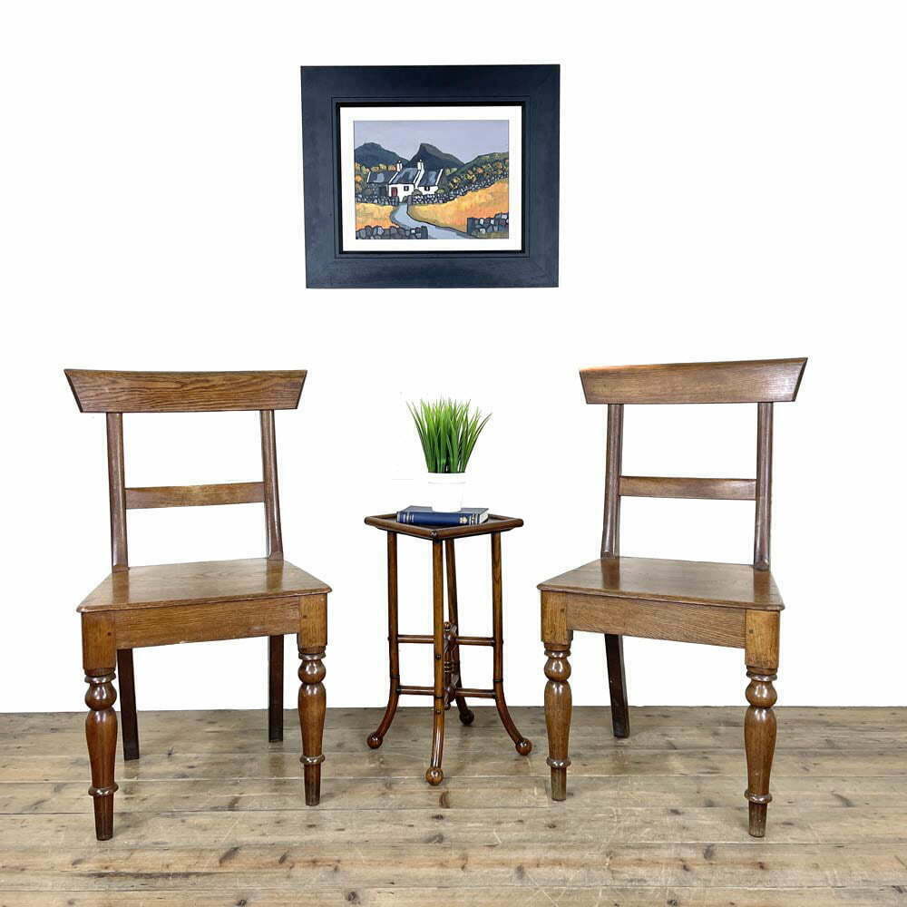 Pair of Antique Oak Farmhouse Chairs