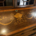 M-3878 Edwardian Inlaid Mahogany Fall Front Bureau with Glazed Top Penderyn Antiques (4)