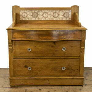 Victorian Pine Serpentine Tile Back Washstand
