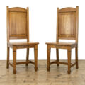 M-4023 Pair of Oak Hall Chairs Penderyn Antiques (2)