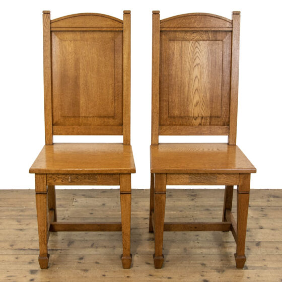 M-4023 Pair of Oak Hall Chairs Penderyn Antiques (3)