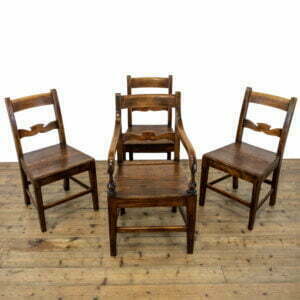 Set of Four Antique Ash Farmhouse Chairs