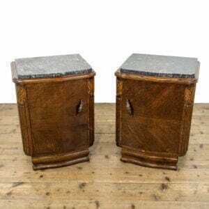 Pair of French Oak Bedside Cupboards with Marble Top