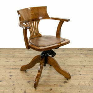 Vintage Oak Swivel Office Armchair
