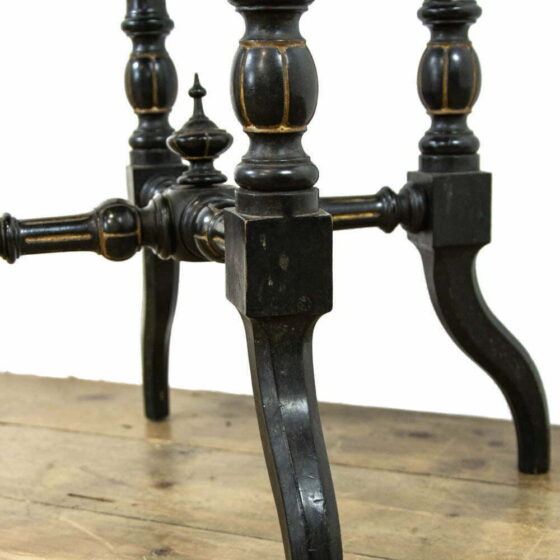 M-4075 Victorian Ebonised Octagonal Table Penderyn Antiques (9)