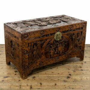 Early 20th Century Carved Camphor Wood Trunk