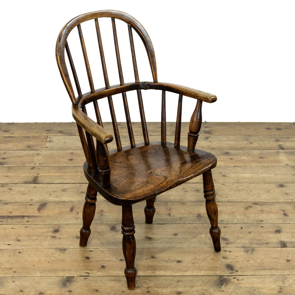 Antique Ash and Elm Child’s Windsor Armchair