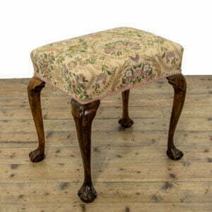 M-4123a Antique Stool with Fabric Seat Penderyn Antiques (1)