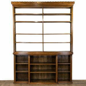 Antique Oak Breakfront Two Stage Bookcase