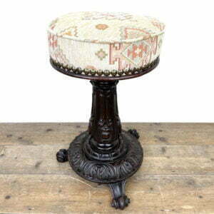Victorian Carved Mahogany Piano Stool