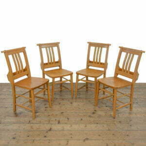 Set of Four Vintage Beech Chapel Chairs