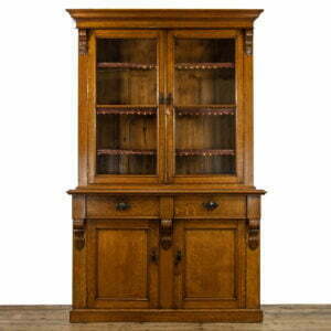 Victorian Antique Golden Oak Glazed Bookcase