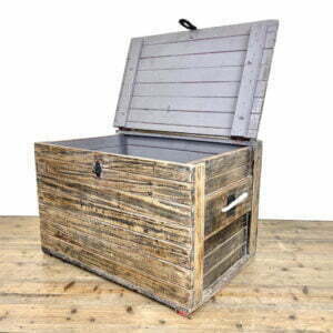 Rustic Wooden Trunk with Rope Handles