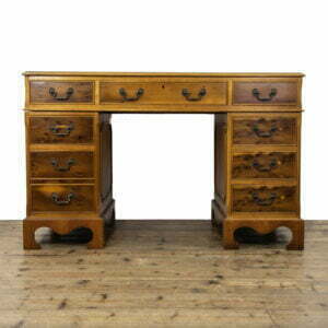 Vintage Yew Wood Pedestal Desk