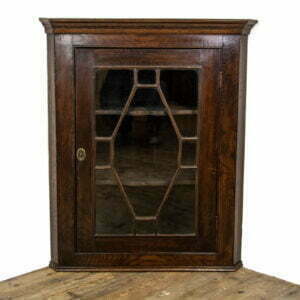 Antique Oak and Glazed Hanging Corner Cabinet
