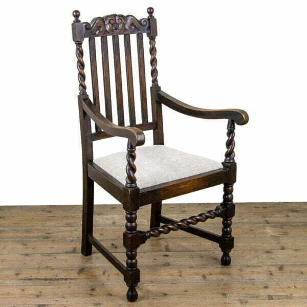 M-3493 Early 20th Century Antique Oak Armchair Penderyn Antiques (1)