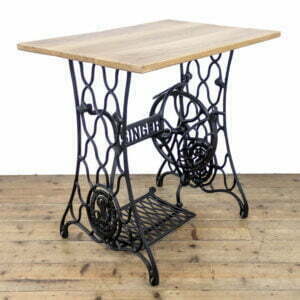Three Oak Plank Top Singer Sewing Machine Table