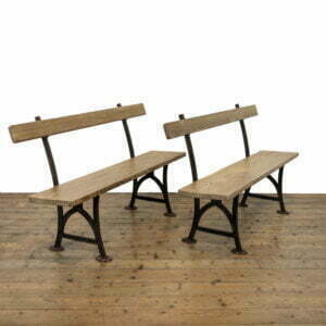 Pair of Antique Pitch Pine Railway Station Bench