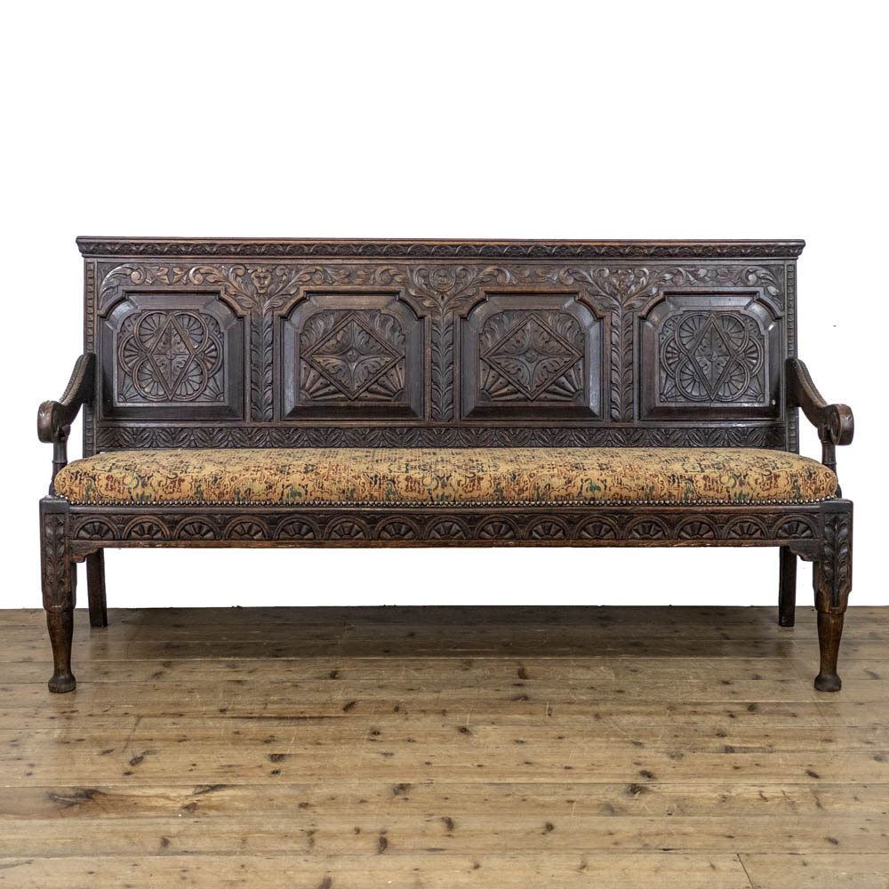 Georgian Antique Settle with Panelled Back