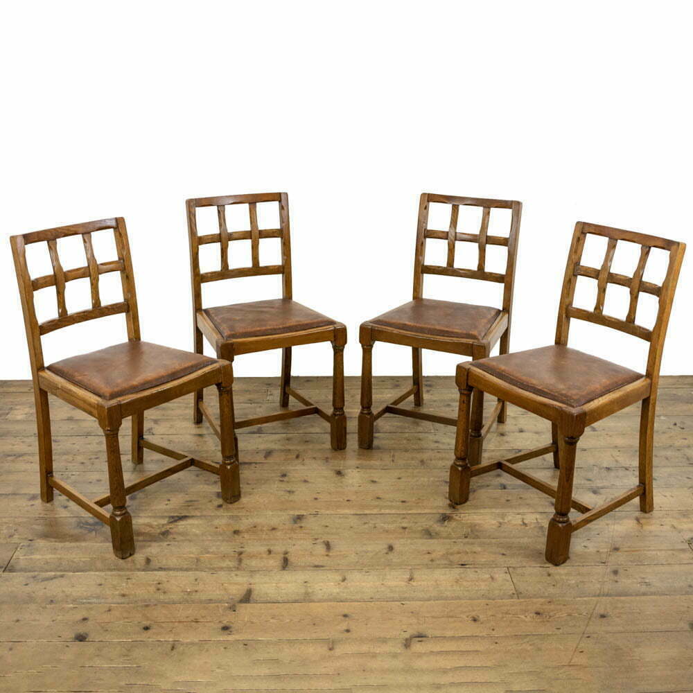 Set Four Oak Chairs in ‘Mouseman’ Style