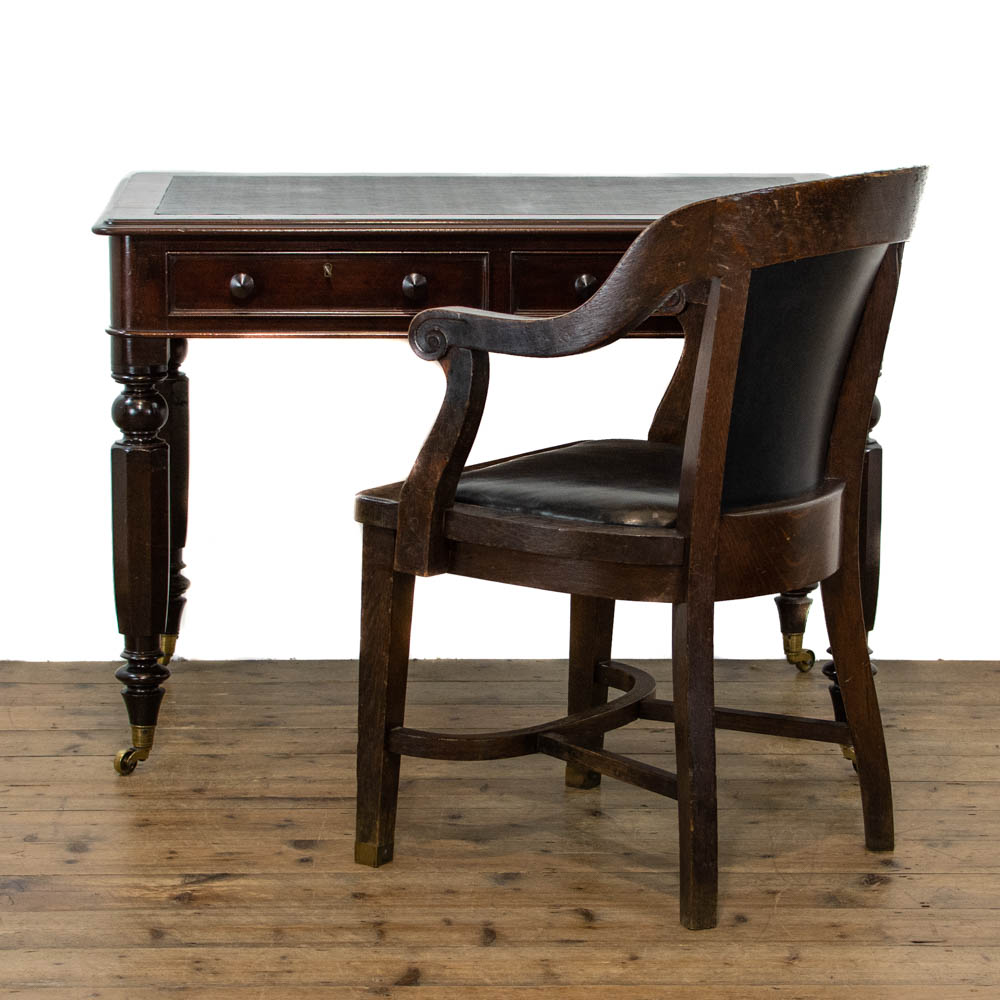 Antique Writing Desk with Leather Armchair