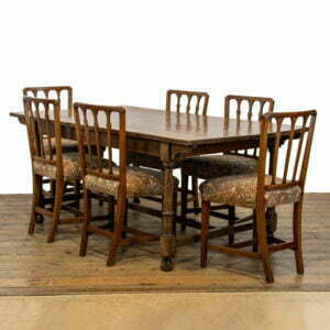 Oak Refectory Table with Six Upholstered Dining Chairs