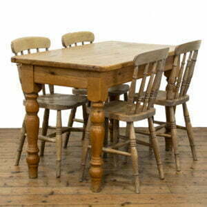 Pine Kitchen Table With Four Spindle Back Chairs