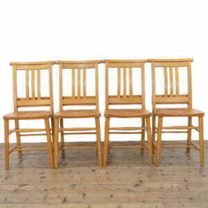 Set of Four Vintage Beech Chapel Chairs